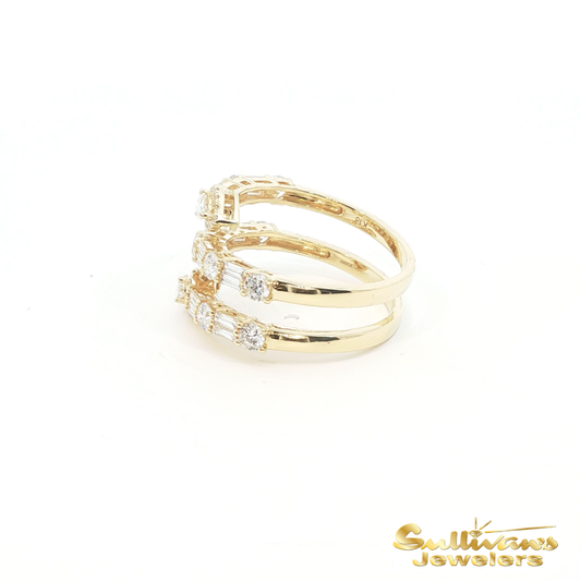 18K Yellow Gold Diamond Coil Ring