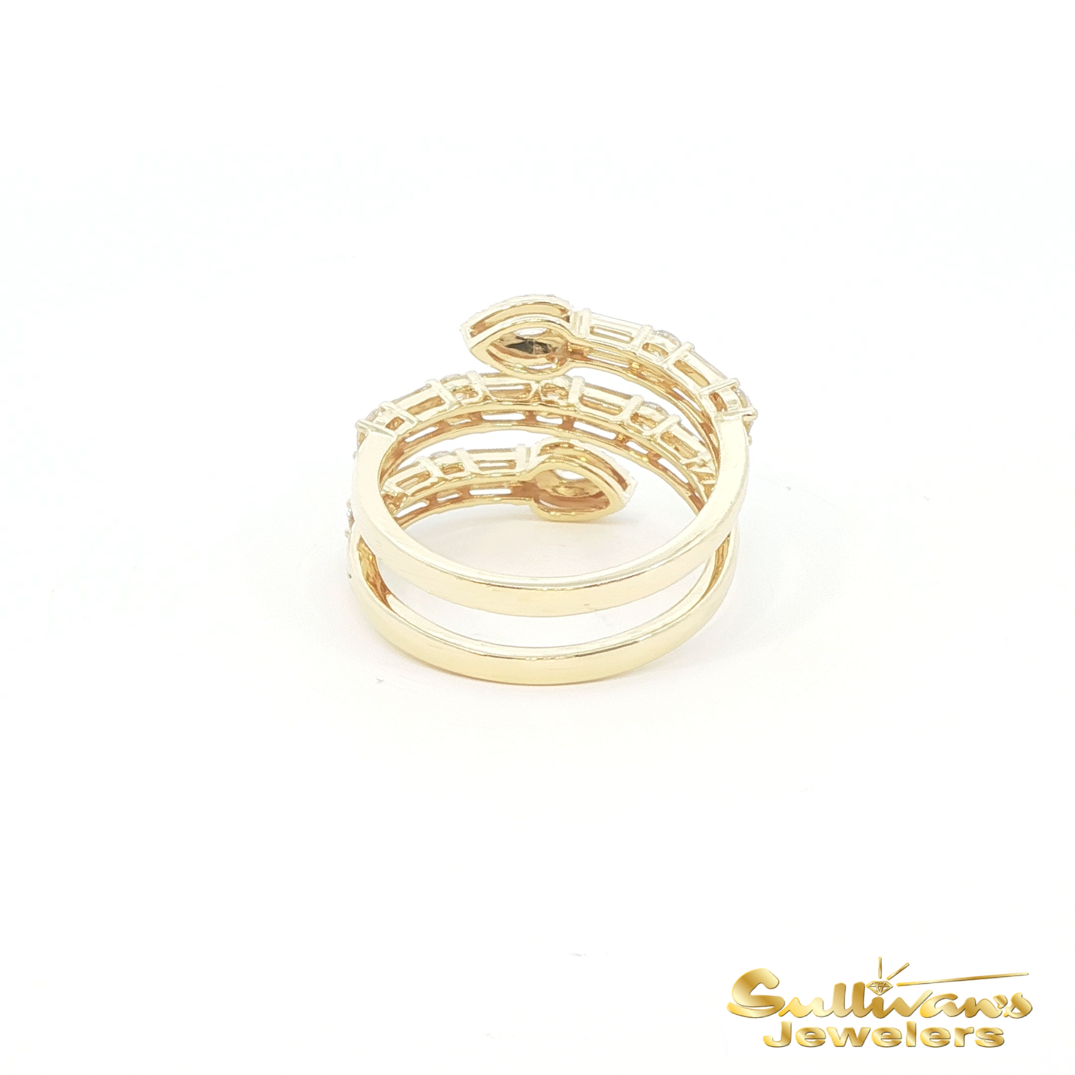 18K Yellow Gold Diamond Coil Ring