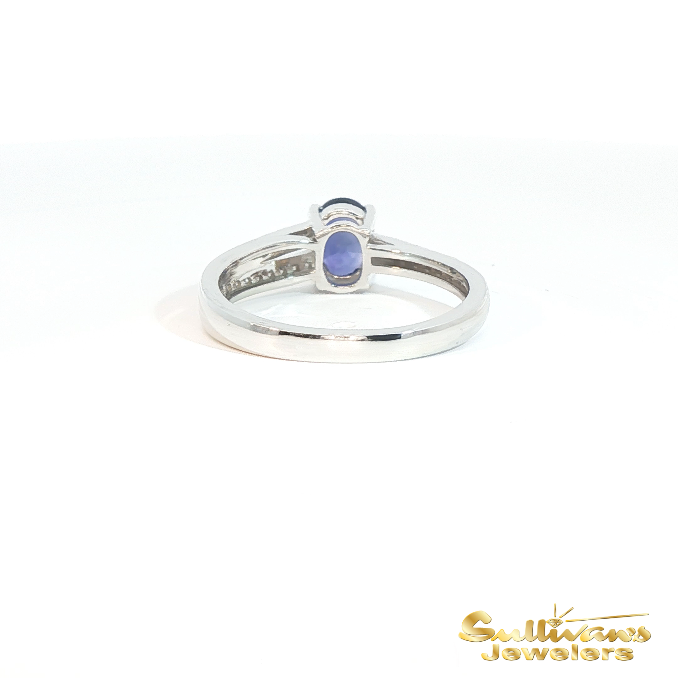 14K White Gold Blue/Purple Sapphire Ring