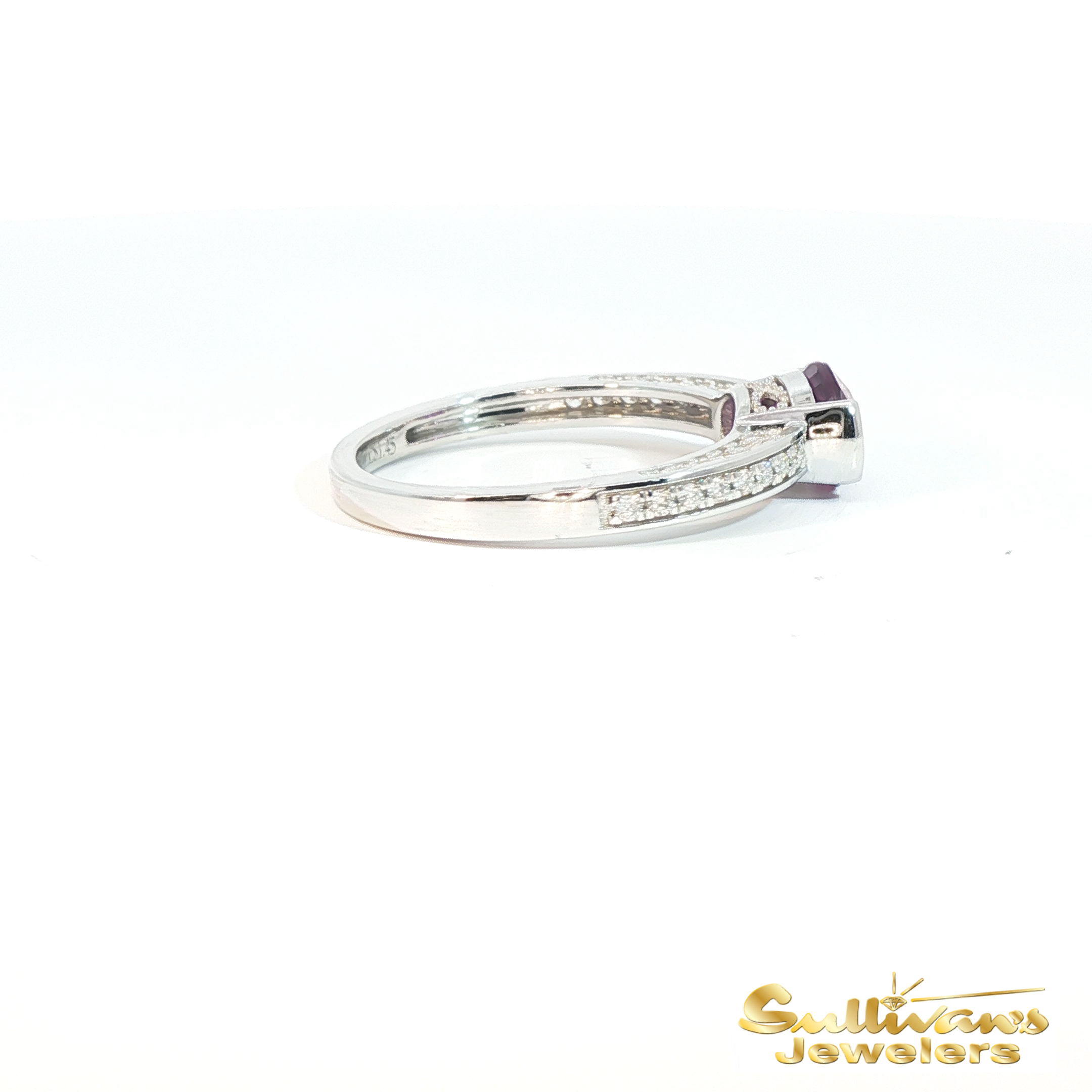 14K White Gold Color Changing Purple Sapphire Ring