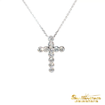 Load image into Gallery viewer, 14K White Gold Diamond Cross Pendant
