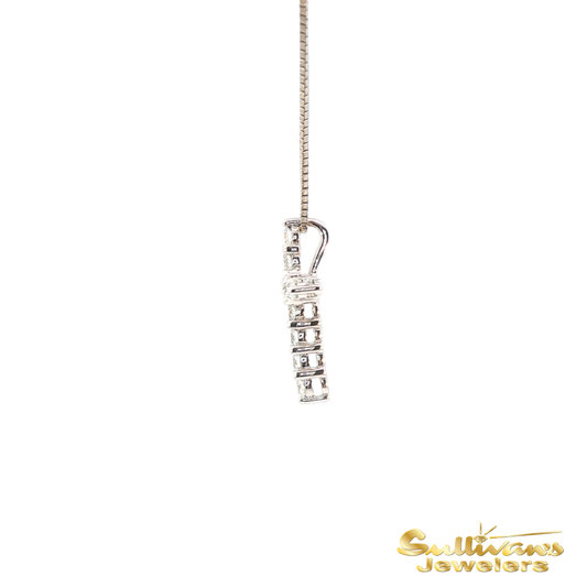 14K White Gold Diamond Cross Pendant