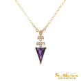 Load image into Gallery viewer, 14K Yellow Gold Trillion Amethyst Necklace
