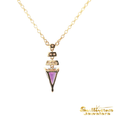 Load image into Gallery viewer, 14K Yellow Gold Trillion Amethyst Necklace
