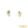 Load image into Gallery viewer, 14K Yellow Gold Hexagon Blue Topaz Stud Earrings
