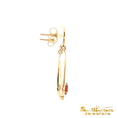 Load image into Gallery viewer, 14K Yellow Gold Garnet Dangle Earrings
