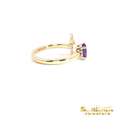 Load image into Gallery viewer, 14K Yellow Gold Butterfly Candlelighters Amethyst Ring
