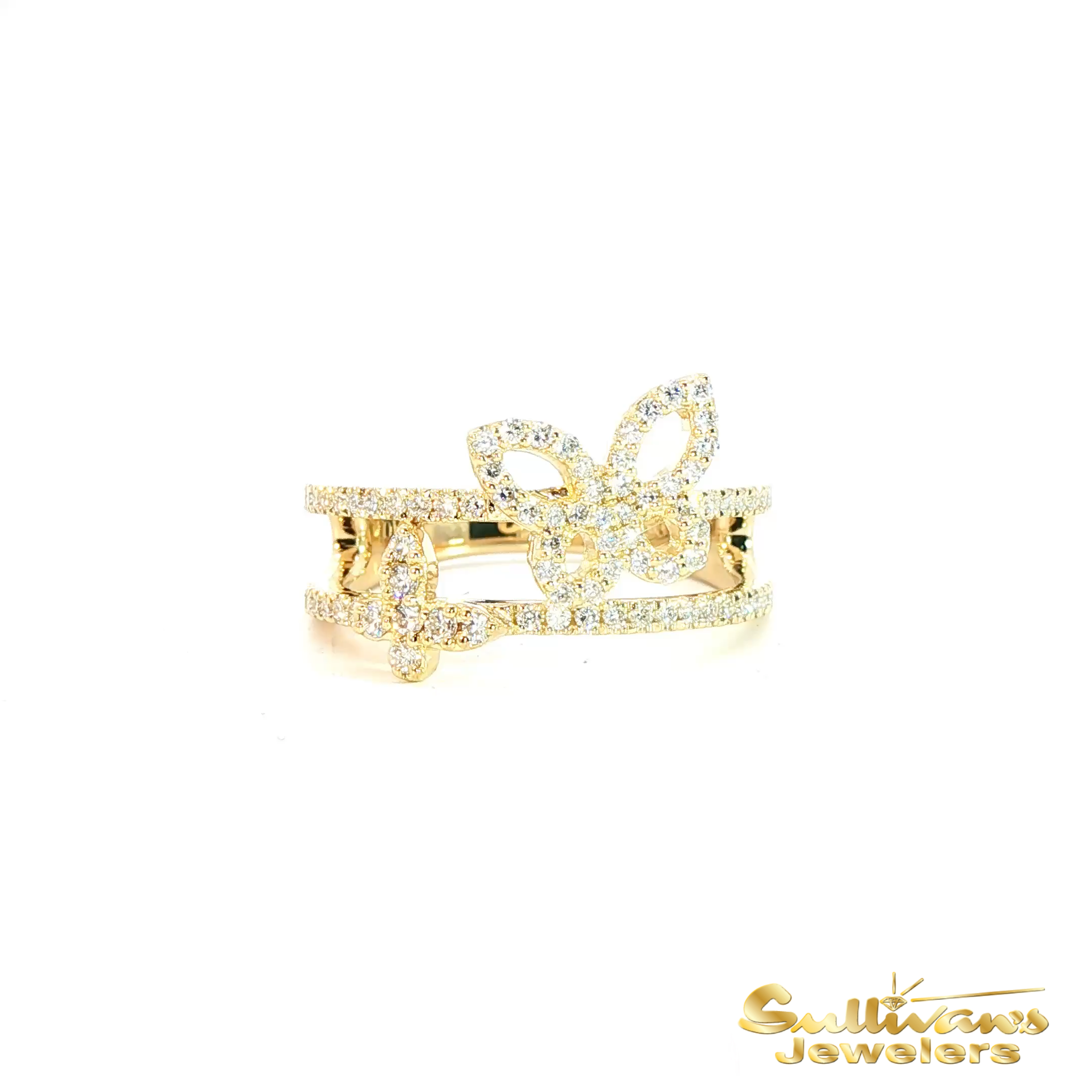 10K Yellow Gold New Life Mission Diamond Butterfly Ring