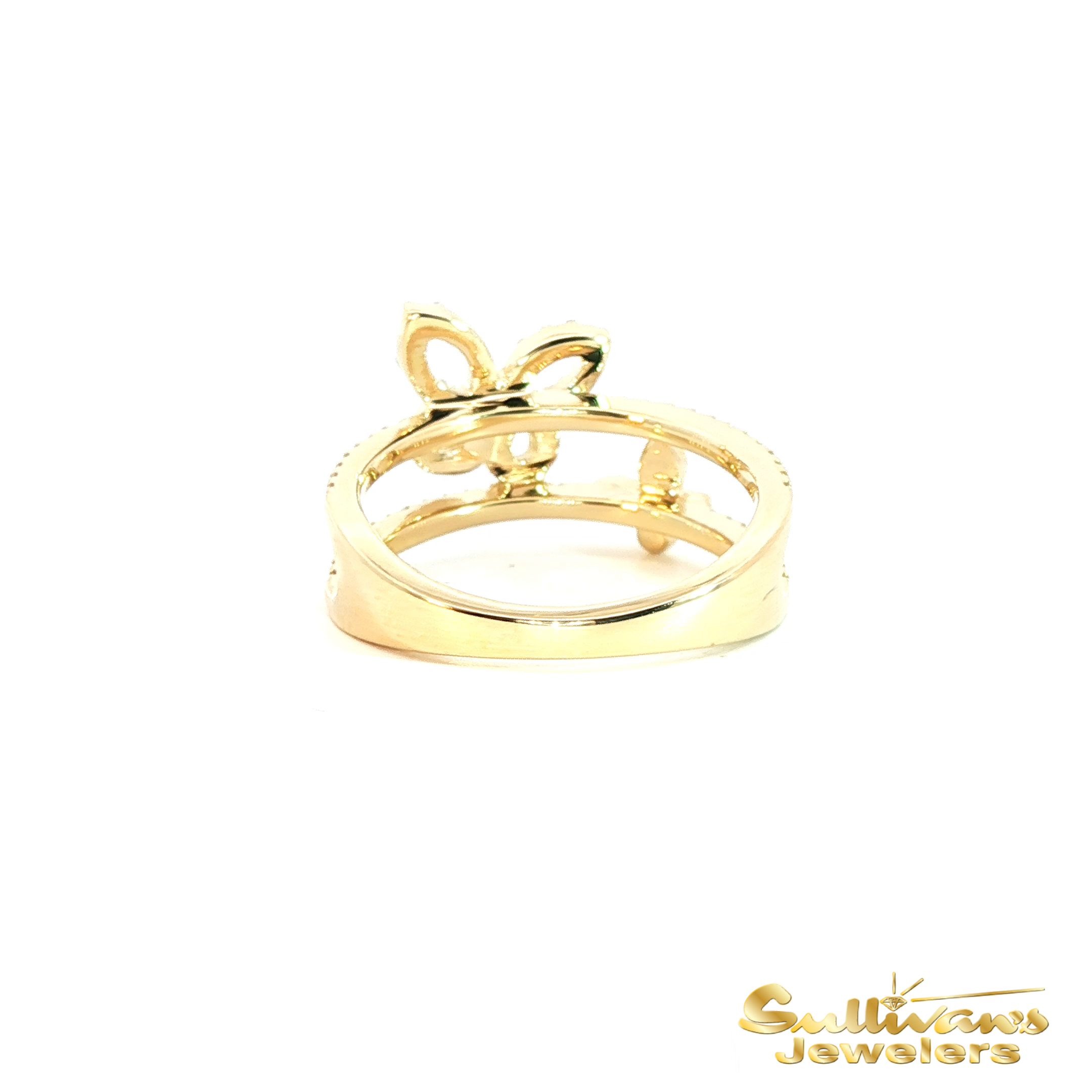 10K Yellow Gold New Life Mission Diamond Butterfly Ring