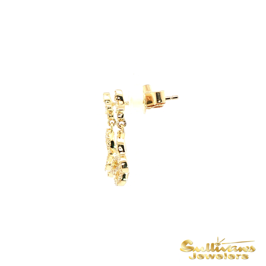 10K Yellow Gold New Life Mission Butterfly Diamond Earrings