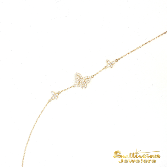 10K Yellow Gold New Life Mission Butterfly Diamond Bracelet