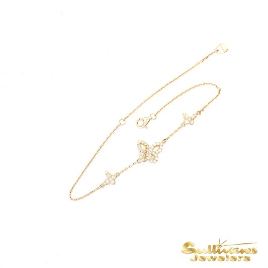 10K Yellow Gold New Life Mission Butterfly Diamond Bracelet