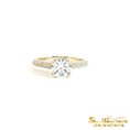 Load image into Gallery viewer, 14K Yellow Gold Engagement Ring with Round Brilliant Diamond
