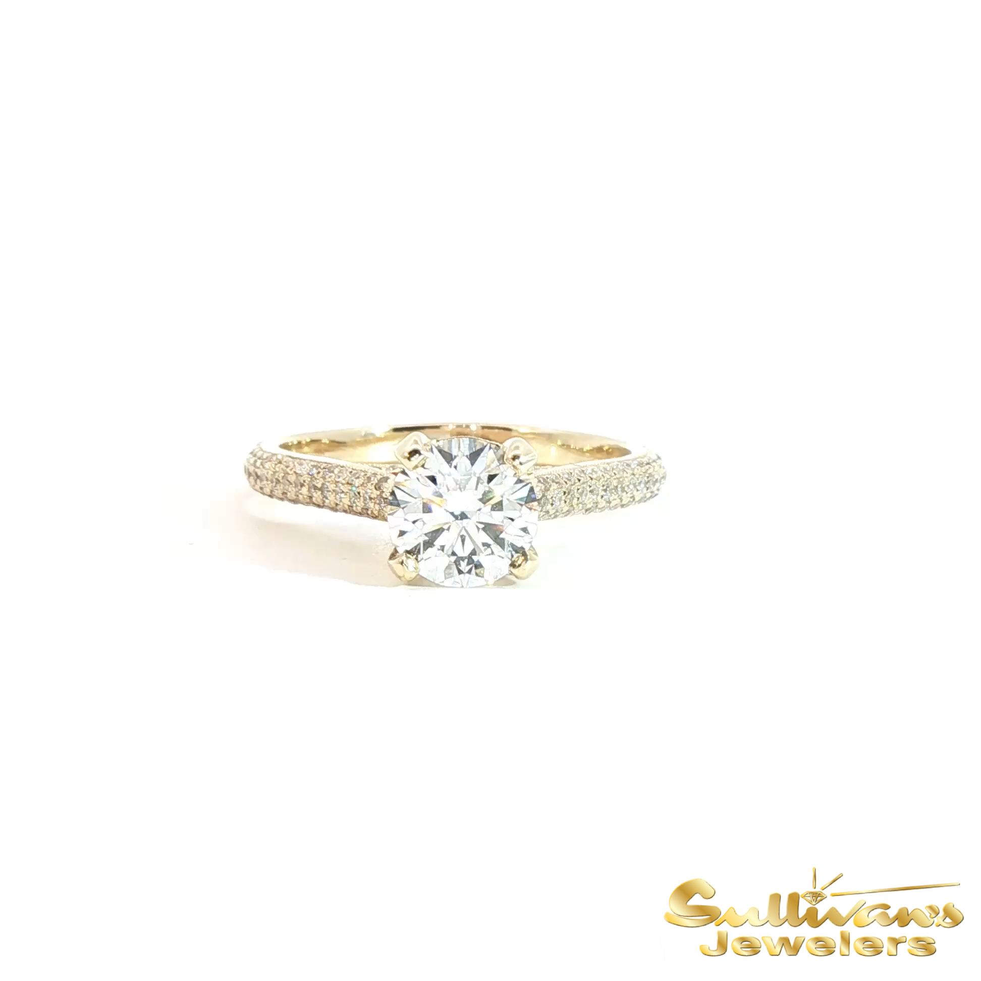 14K Yellow Gold Engagement Ring with Round Brilliant Diamond