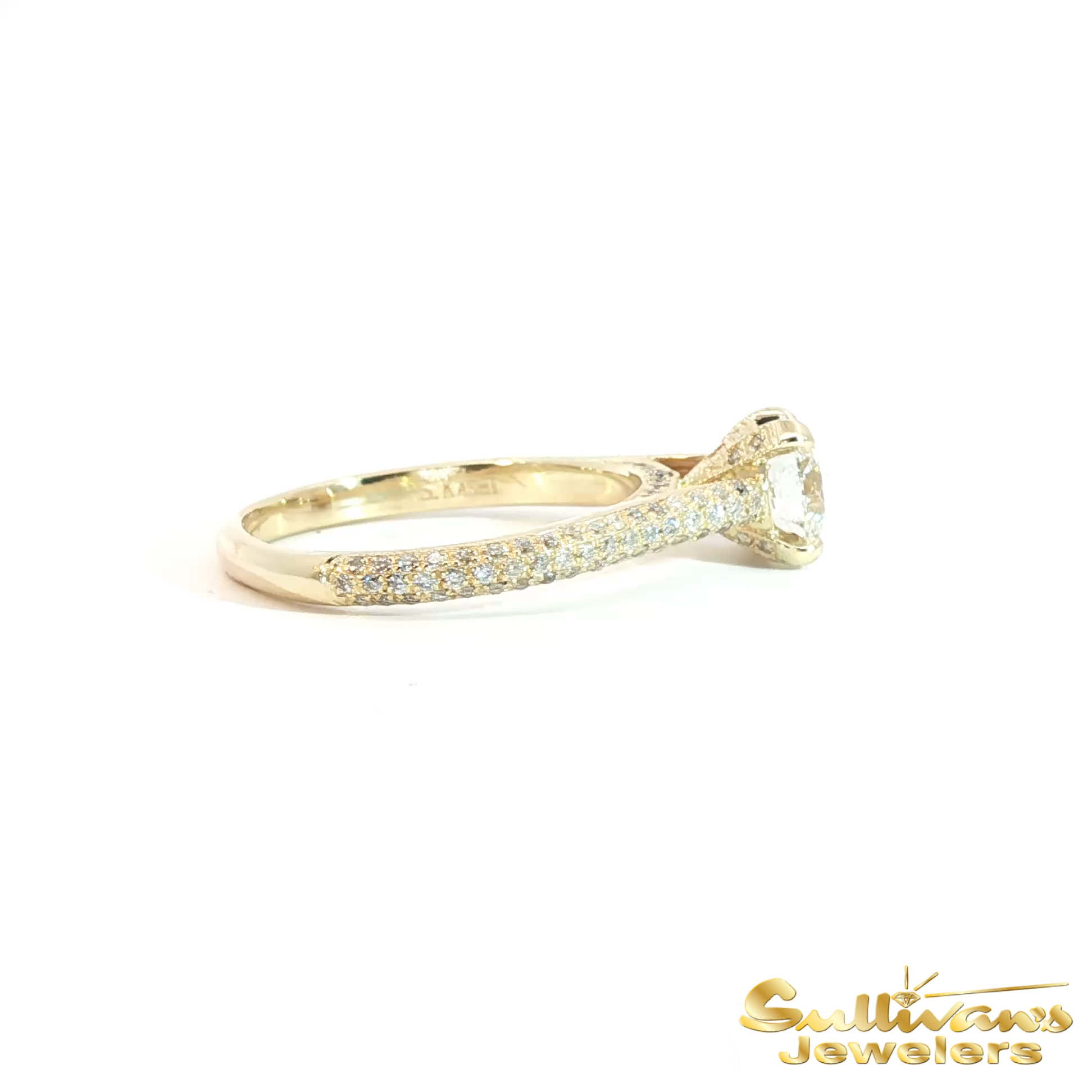 14K Yellow Gold Engagement Ring with Round Brilliant Diamond