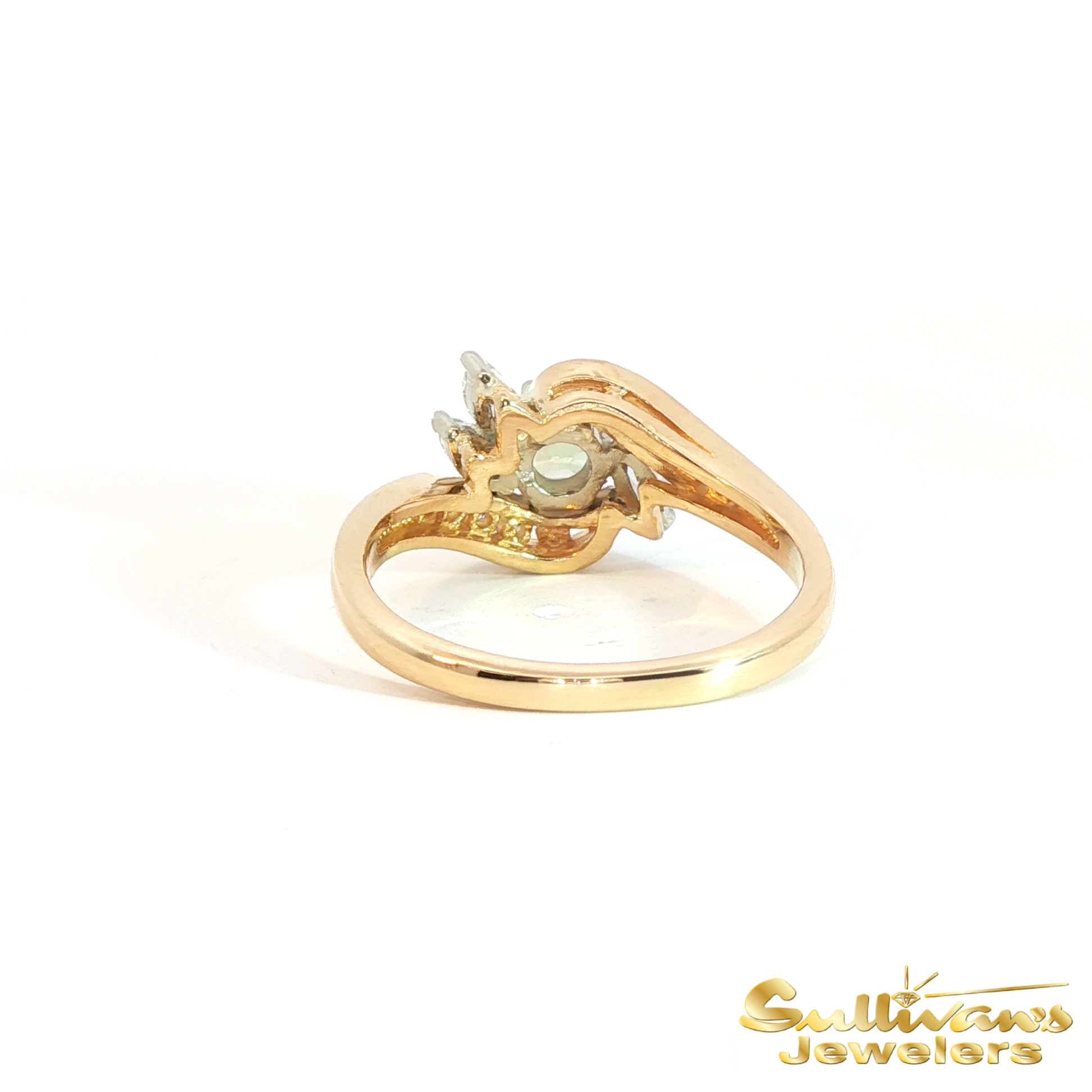 14K Yellow Gold Swirl Alexandrite Ring