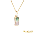 Load image into Gallery viewer, 14K Yellow Gold Pink & Green Tourmaline Pendant
