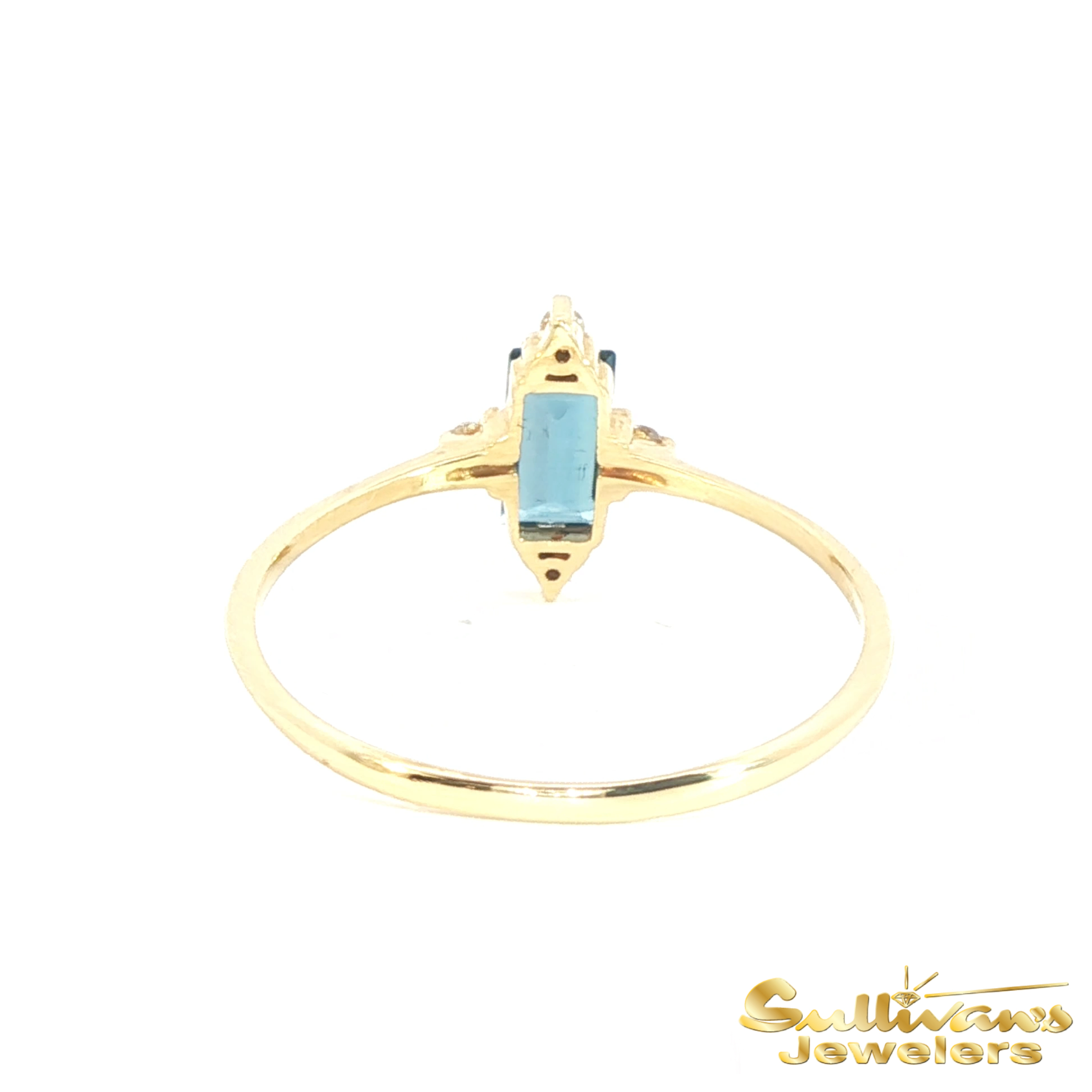 14K Yellow Gold London Blue Topaz Ring