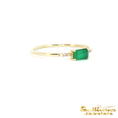 Load image into Gallery viewer, 14K Yellow Gold Emerald and Stackable Diamond Ring
