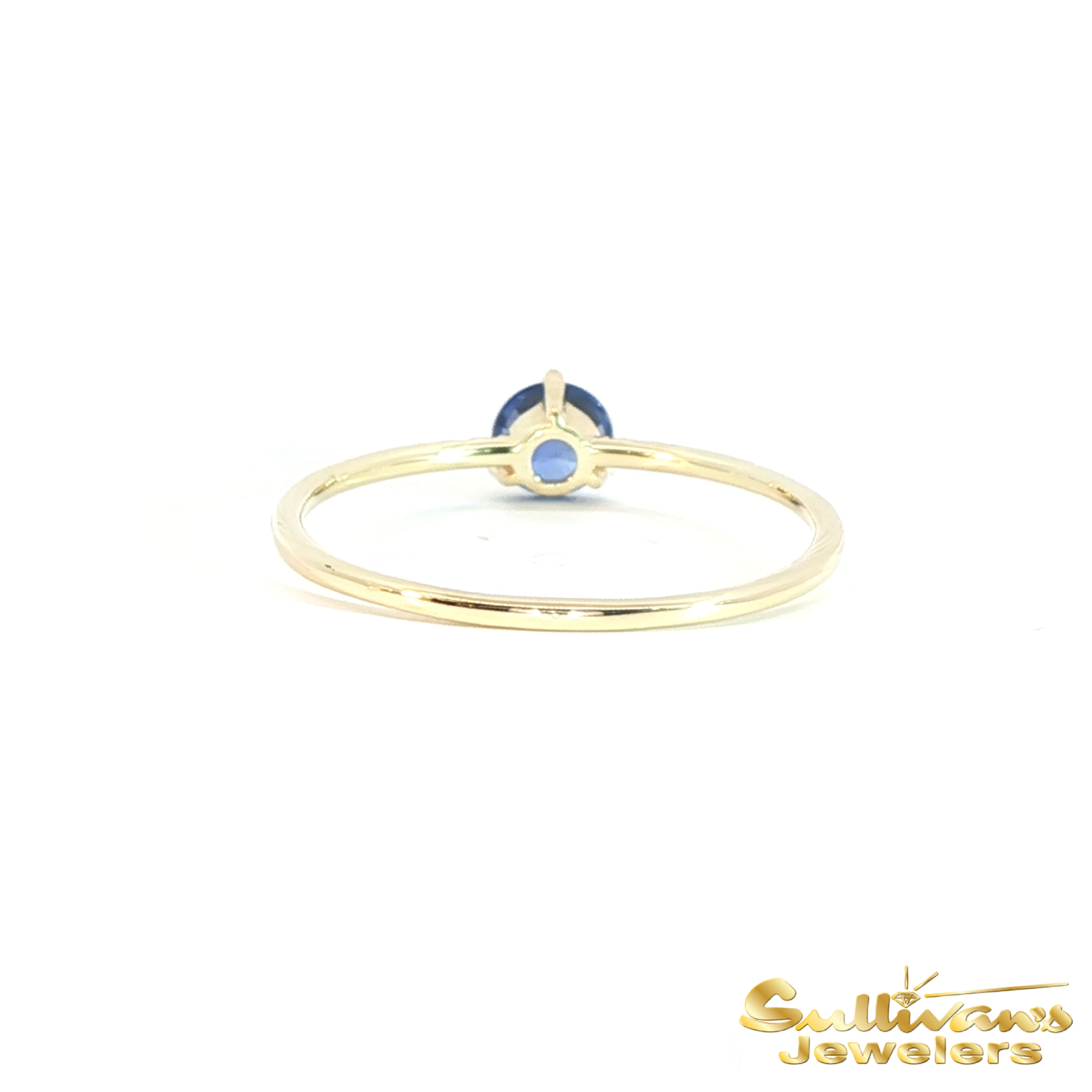 14K Yellow Gold Blue Sapphire Stackable Ring