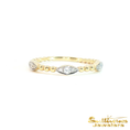 Load image into Gallery viewer, 14K Two Tone Gold Marquise Diamond Beaded Ring
