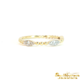 Load image into Gallery viewer, 14K Two Tone Gold Marquise Diamond Beaded Ring

