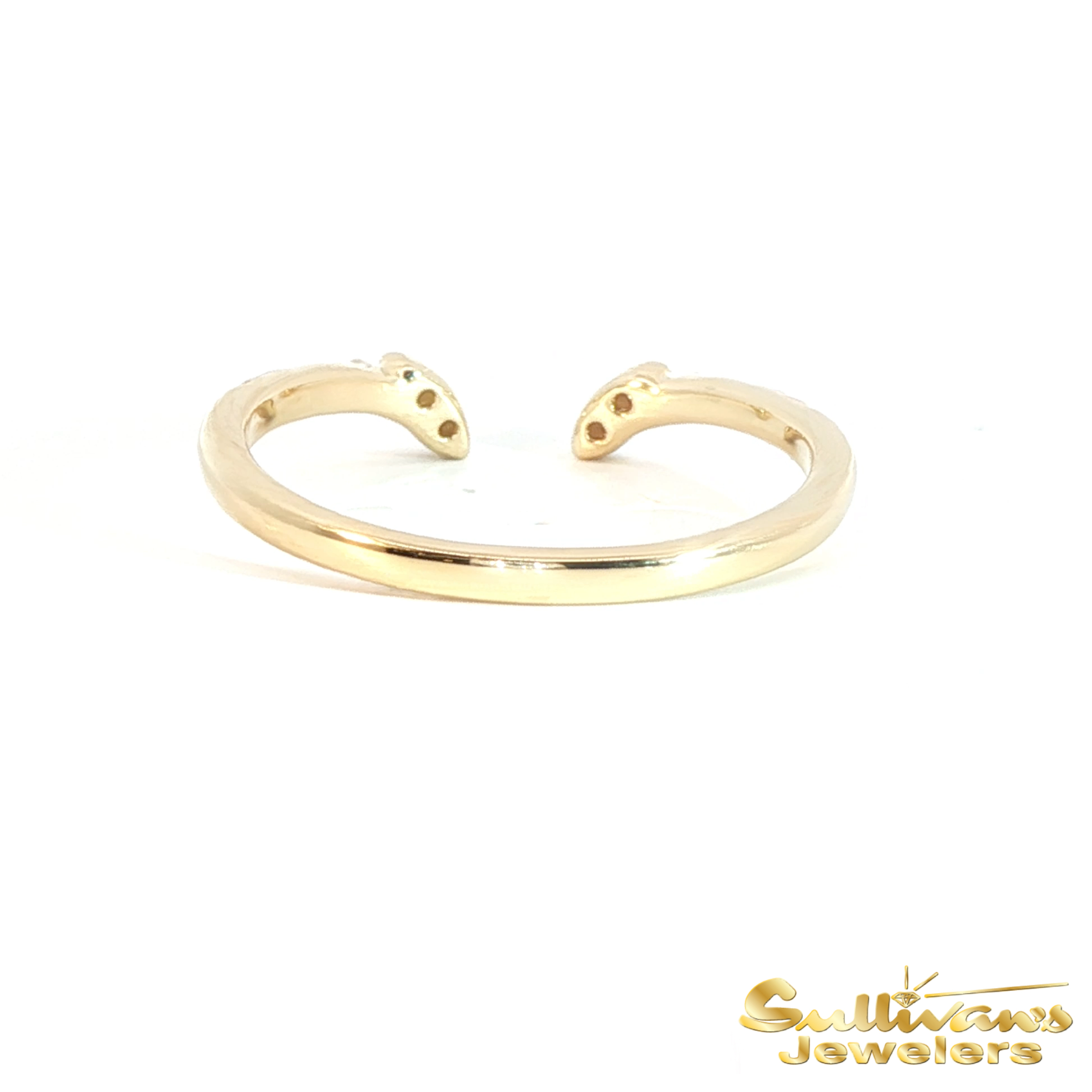 14K Yellow Gold Diamond Open “V” Ring