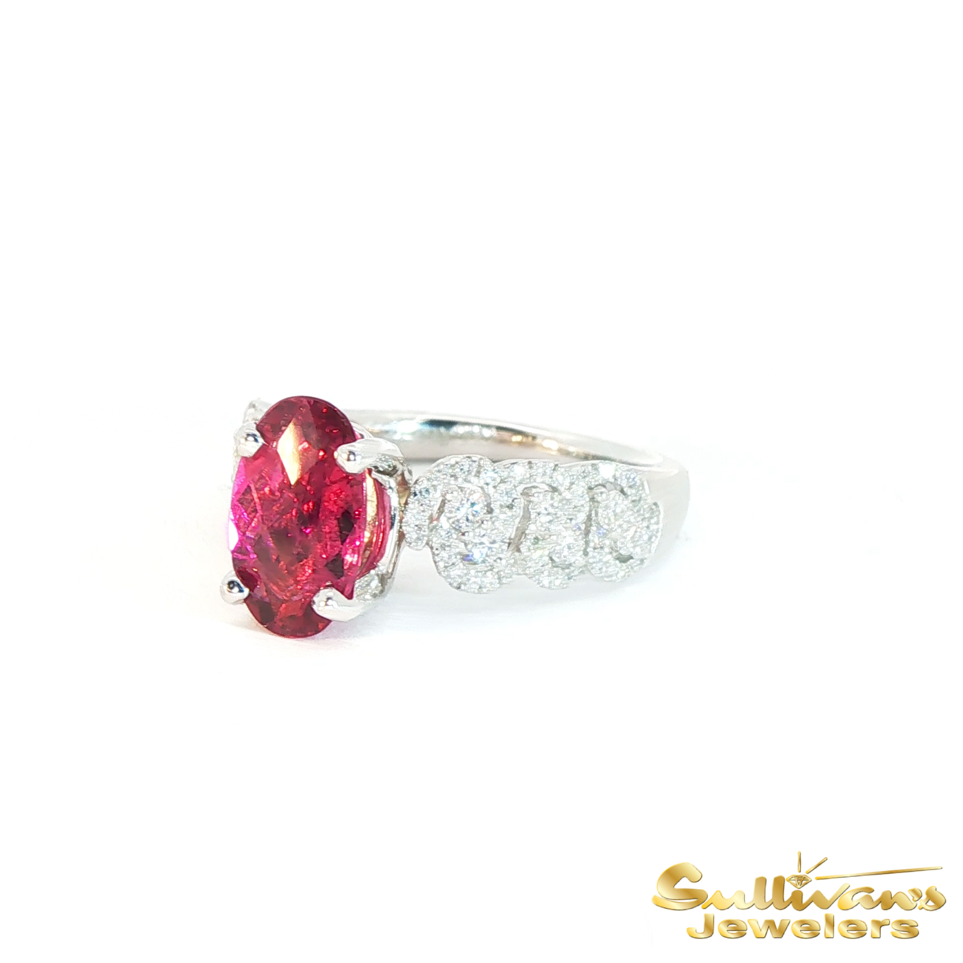 18K White Gold Rubellite Tourmaline Ring