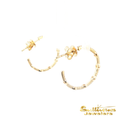 Load image into Gallery viewer, 14K Yellow Gold Diamond Open Hoop Earrings

