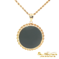 Load image into Gallery viewer, 14K Yellow Gold Onyx Panda Coin Pendant
