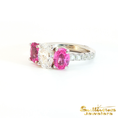 Load image into Gallery viewer, 14K White Gold Pink Sapphire and Diamond Ring
