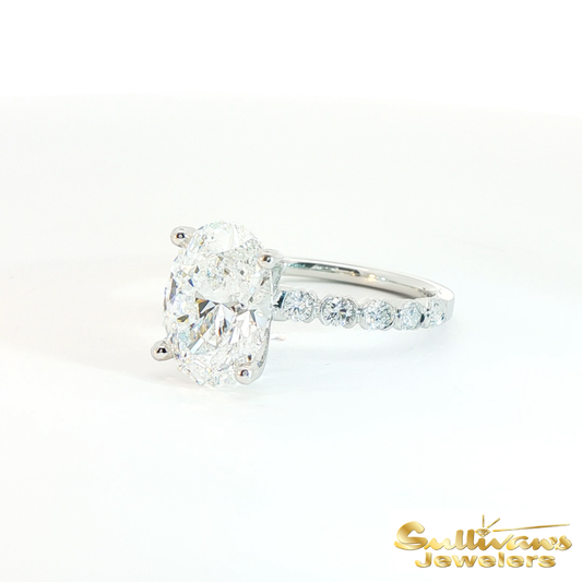 Platinum Oval Lab-Grown Diamond Engagement Ring