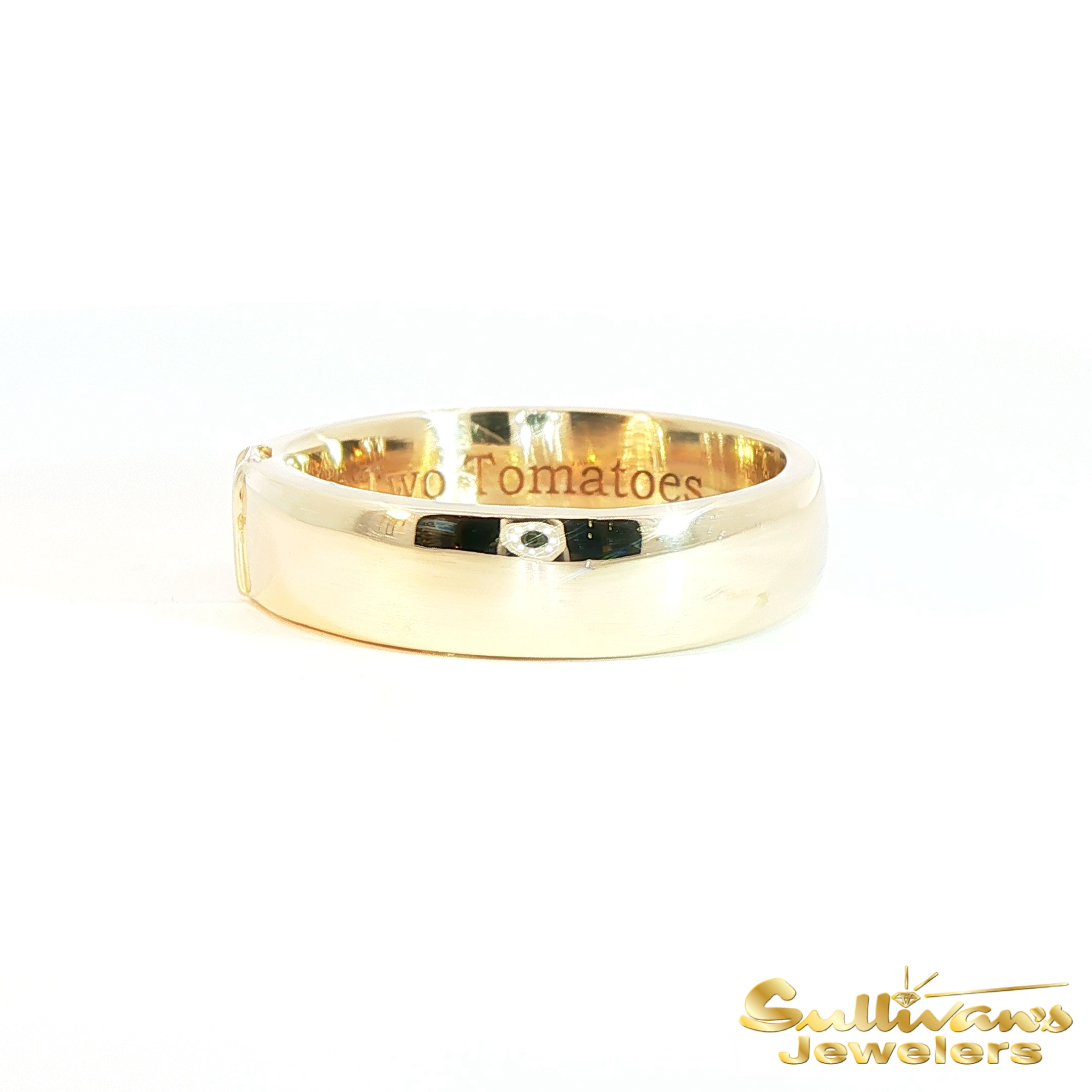 14K Yellow Gold European Baguette Band