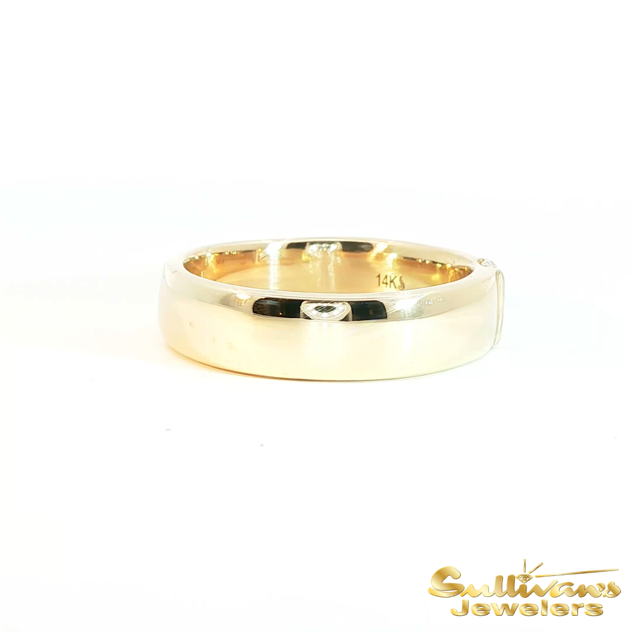 14K Yellow Gold European Baguette Band