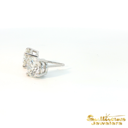 14K White Gold .25CTW Natural Diamond Stud Earrings