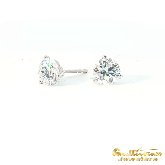14K White Gold Lab-Grown .75CTW Diamond Stud Earrings