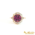 Load image into Gallery viewer, 14K Yellow Gold Cushion Grape Garnet Ring
