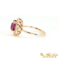 Load image into Gallery viewer, 14K Yellow Gold Cushion Grape Garnet Ring
