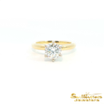 Load image into Gallery viewer, 14K Yellow Gold Decagon Solitaire Engagement Ring
