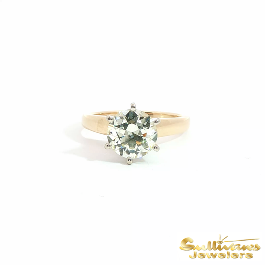 14K Yellow Gold Old European Cut Diamond Ring