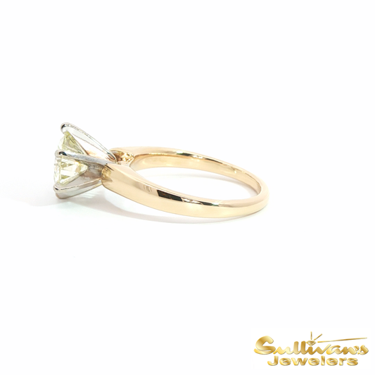 14K Yellow Gold Old European Cut Diamond Ring