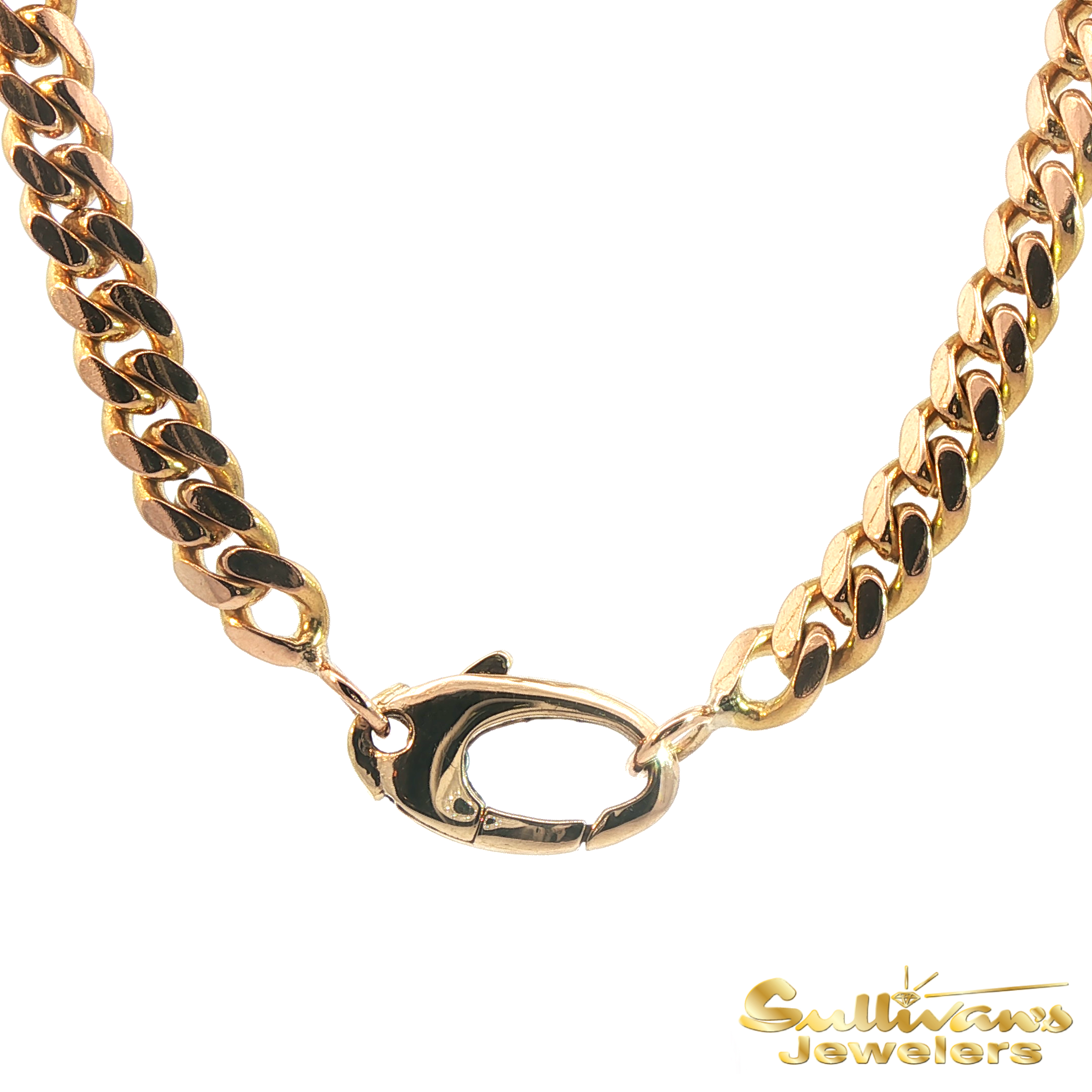 14K Yellow Gold Cuban Link Chain Necklace