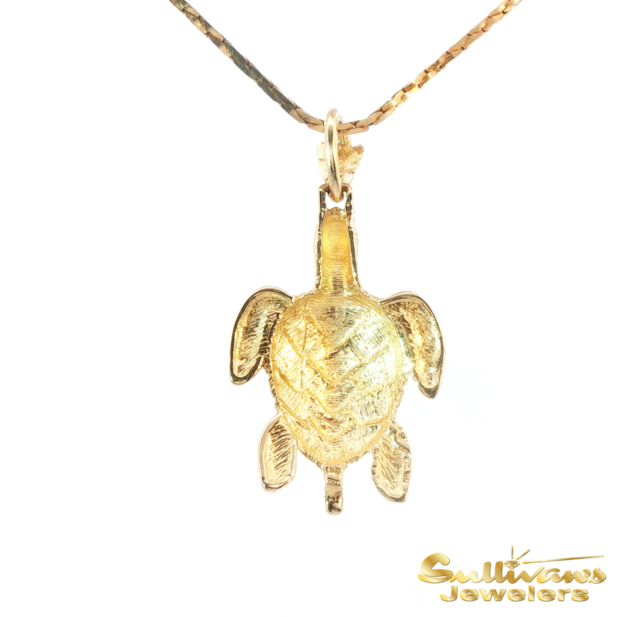 14K Yellow Gold Turtle Charm