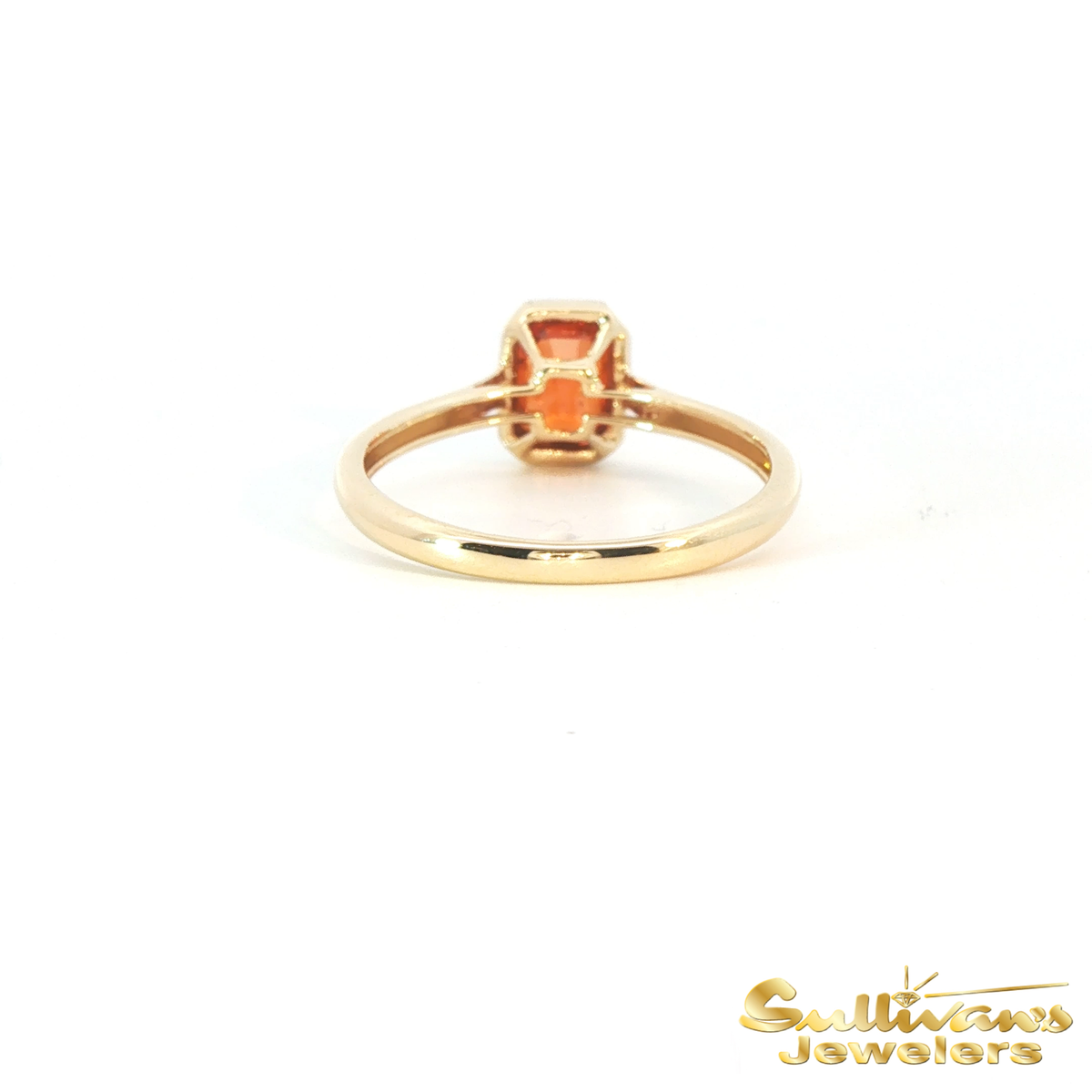 14K Yellow Gold Bezel Set Spessartite Garnet Ring