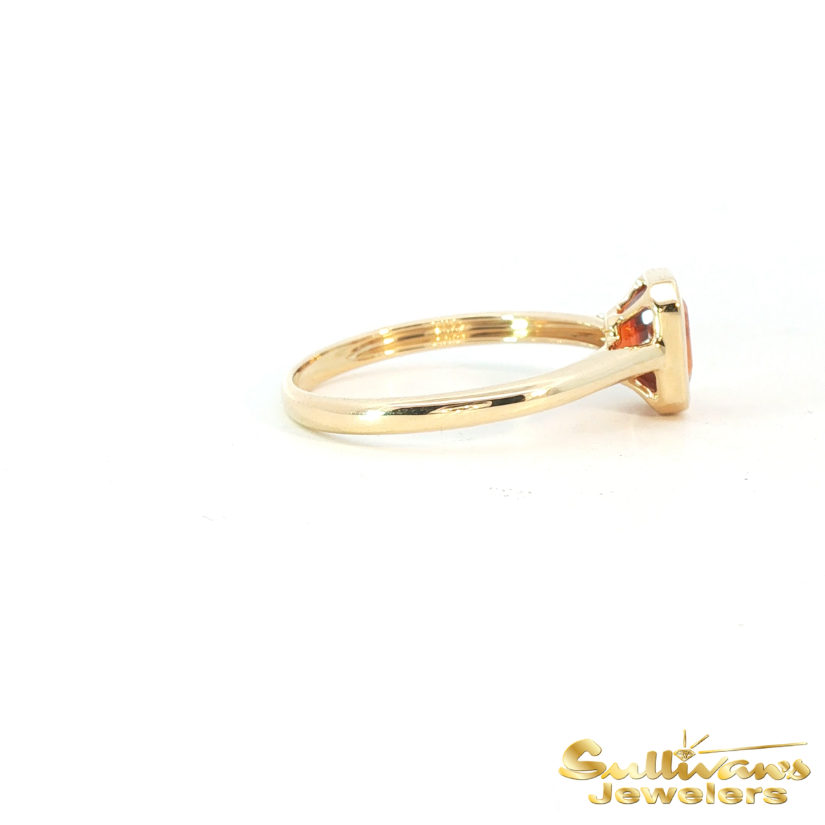 14K Yellow Gold Bezel Set Spessartite Garnet Ring