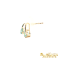 Load image into Gallery viewer, 14K Yellow Gold Swirl Blue Zircon Stud Earrings
