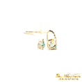 Load image into Gallery viewer, 14K Yellow Gold Swirl Blue Zircon Stud Earrings
