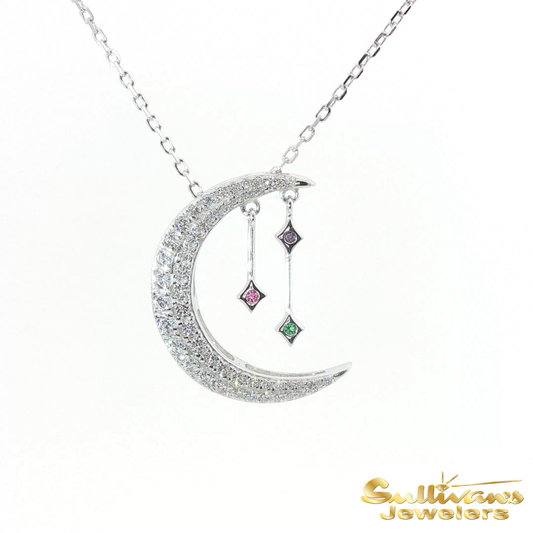Sterling Silver Moon Necklace - Women of the Space Coast