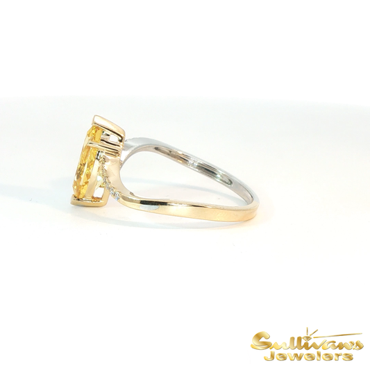 14K Two-Tone Bypass Danburite Ring