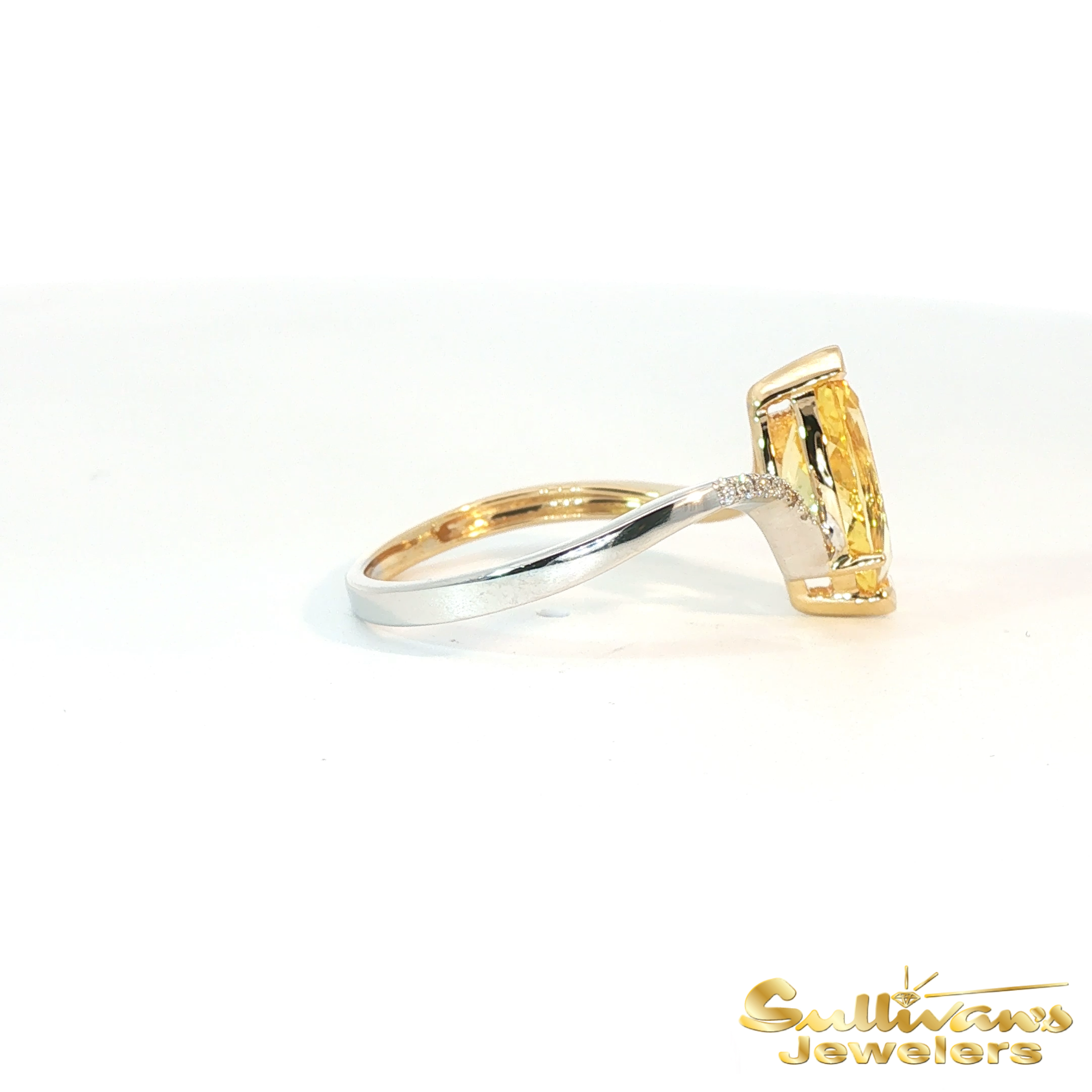 14K Two-Tone Bypass Danburite Ring